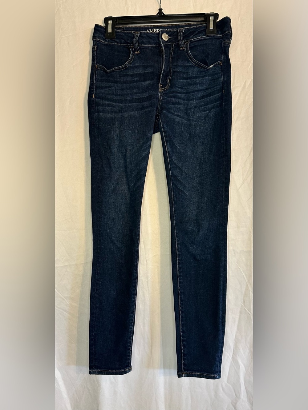 American Eagle Women’s Blue Skinny Jeans size 6 Short Next Level Stretch Pocket